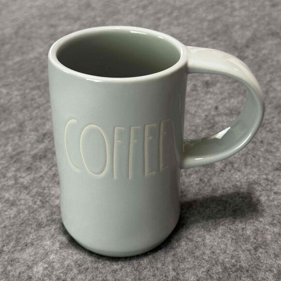 Rae Dunn Light Green COFFEE Ceramic Mug‎ Microwave Safe Modern Style Handle - Picture 1 of 8